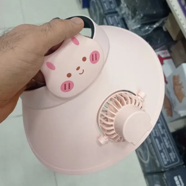 Rechargeable Cartoon Themed Rotating Fan Hat