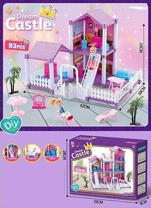 93Pcs DIY Dream Castle Doll House