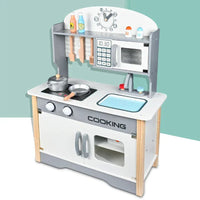 Wooden Pretend Play Kids Kitchen Set - Grey