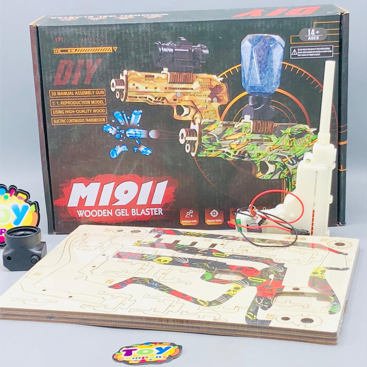 DIY M1911 Wooden Gel Blaster Shooting Pistol