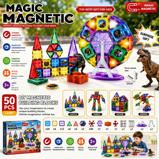 50pcs DIY Magneti Building Blocks  