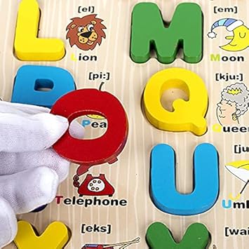 3D Wooden Alphabet Learning Puzzle Board