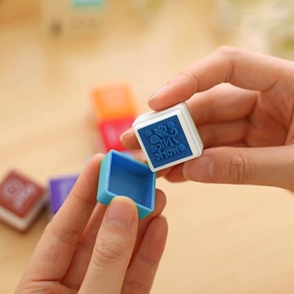 6Pcs Mini Self Inking Reward Stamp Set