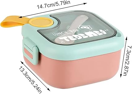 750ml Plastic Lunch Box With Food Scissor & Spoon - Pink