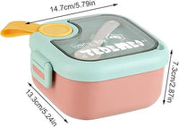 750ml Plastic Lunch Box With Food Scissor & Spoon - Pink