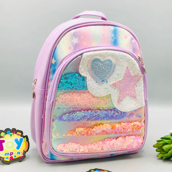 10* Inches Girls Fancy Backpack - Purple