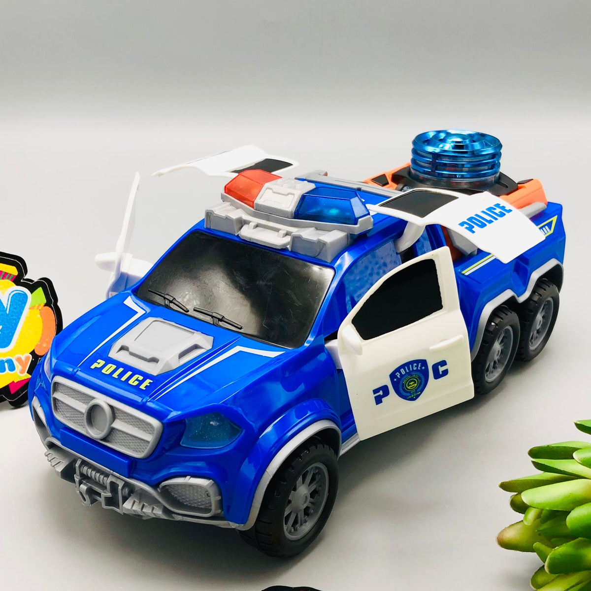 Electronic Musical Police Truck With Openable Doors