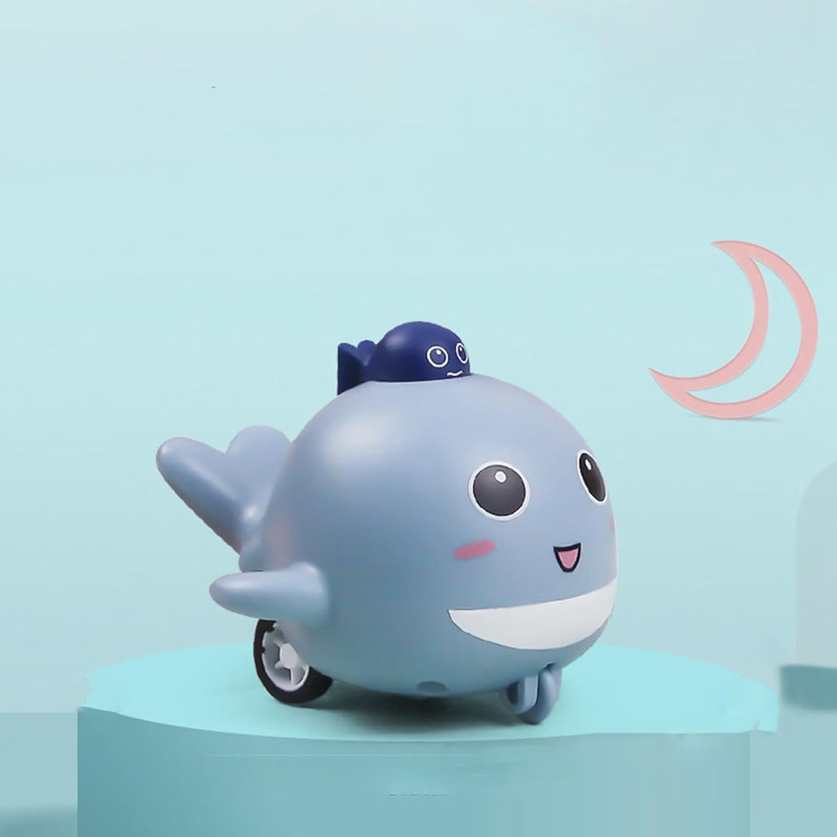 Inertial Press & Go Mini Whale Toy - 1Pc