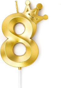 Number 8 Crown Designed Birthday Candle