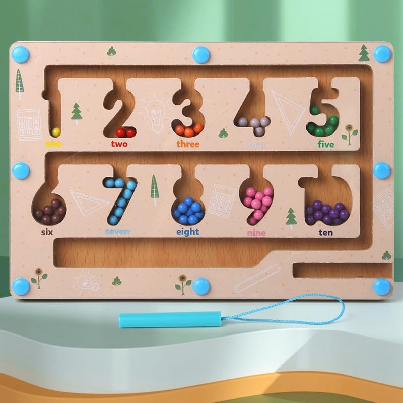 Wooden Magnetic Colorful Maze Game Board