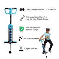Kids Digital Display Sport Jumping Pogo Stick - Blue