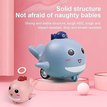 Inertial Press & Go Mini Whale Toy - 1Pc