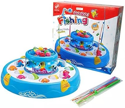Electric Musical Two Pond Rotation Fishing Game
