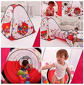 3in1 Foldable Tunnel Tent House - Red