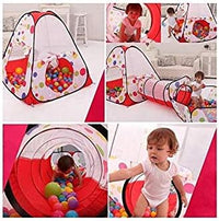 3in1 Foldable Tunnel Tent House - Red