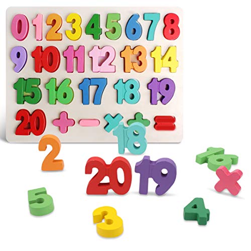 Wooden Number Puzzle 0-20 With Signs