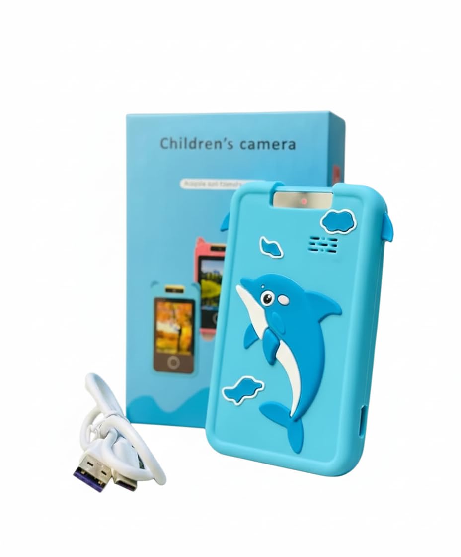 Kids Dolphin Rotatable Lens Digital Touch Phone