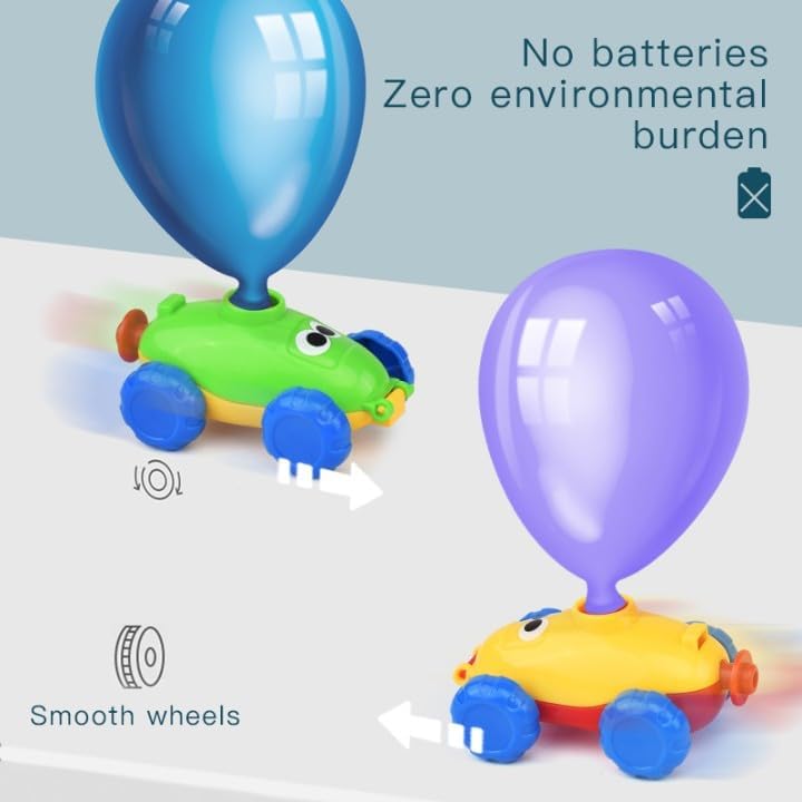 Mini Air Powered Cartoon Balloon Car Toy