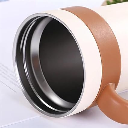 650ml Stainless Steel Temperature Display Coffee Cup - Brown