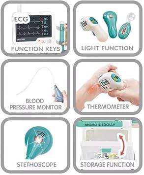 26Pcs Kids Doctor Medical Trolley With Light & Sound