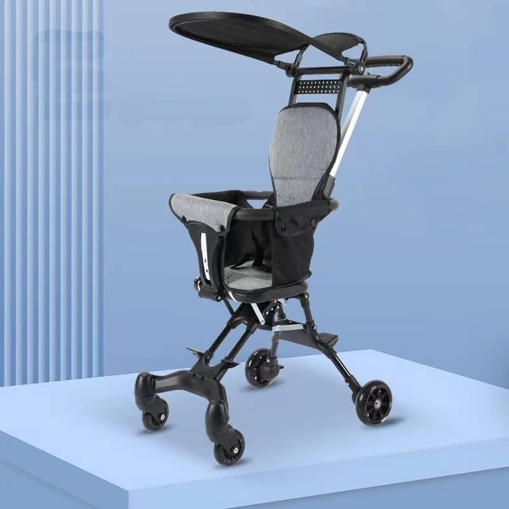 Premium Foldable Baby Stroller With Sunshade - Black