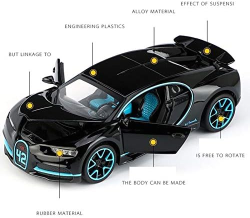1:32 Diecast Bugatti Chiron With Acrylic Display Box - Black