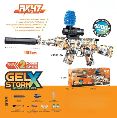 Electric 2 Modes AK47 Gel Storming Gun