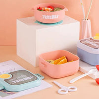 750ml Plastic Lunch Box With Food Scissor & Spoon - Pink