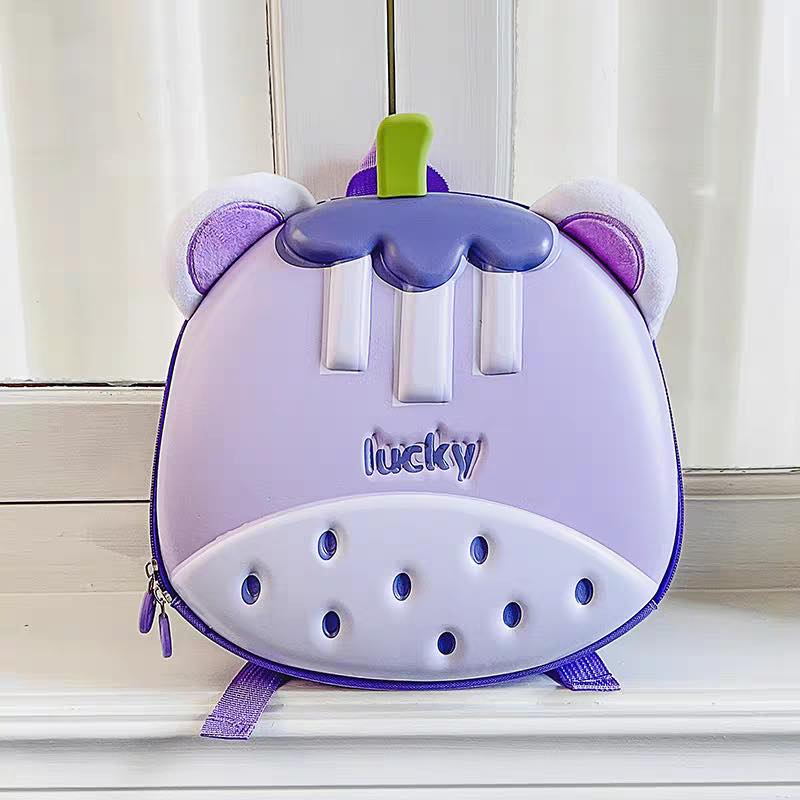 Fruit Shape 3D Shell Kids Picnic Backpack - Purple