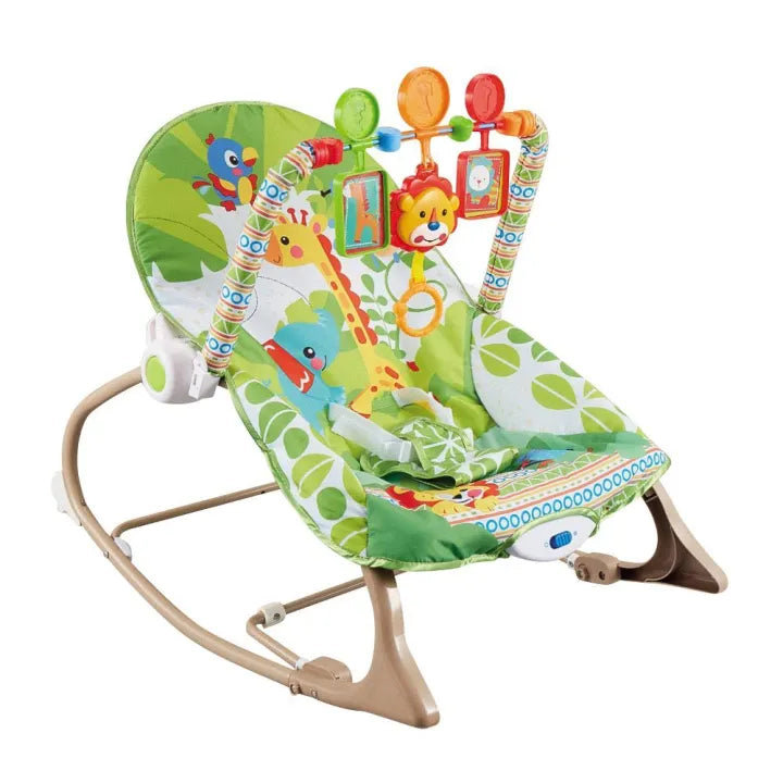 Musical Infant To Toddler Animal Design Rocker - Green