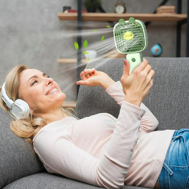 Rechargeable Cartoon Themed Handheld & Desktop Fan