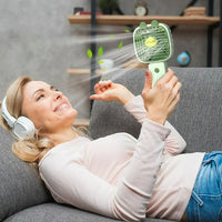 Rechargeable Cartoon Themed Handheld & Desktop Fan