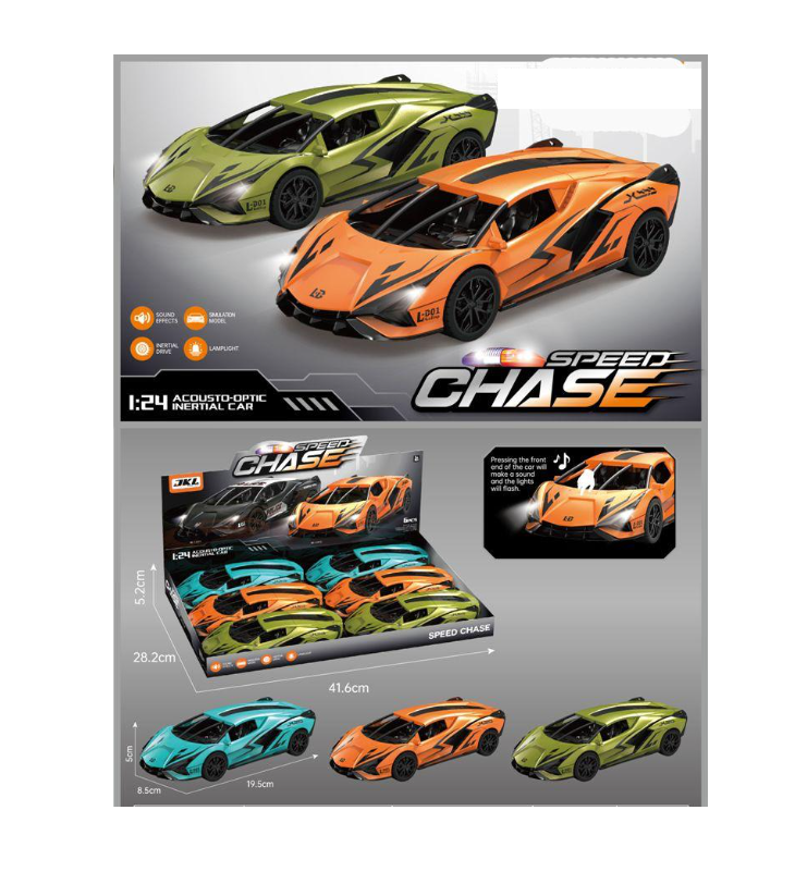 1:24 Acoustio-Optic Inertial Car - 1Pc