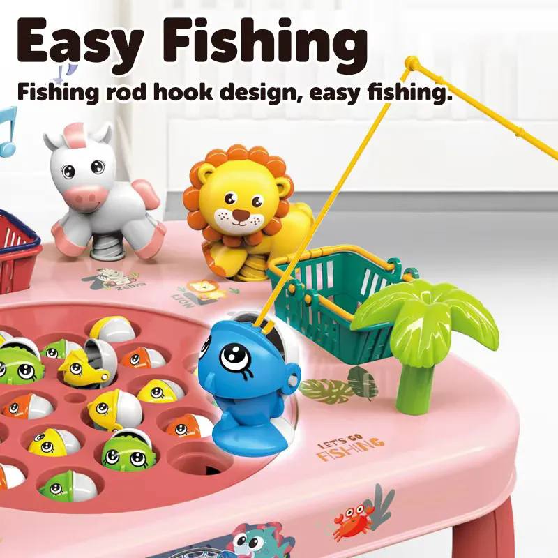 Electric Rotation Musical Zoo Fishing Game - Pink