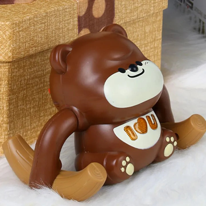 Electric Tumbling Bear With Light & Music - Brown