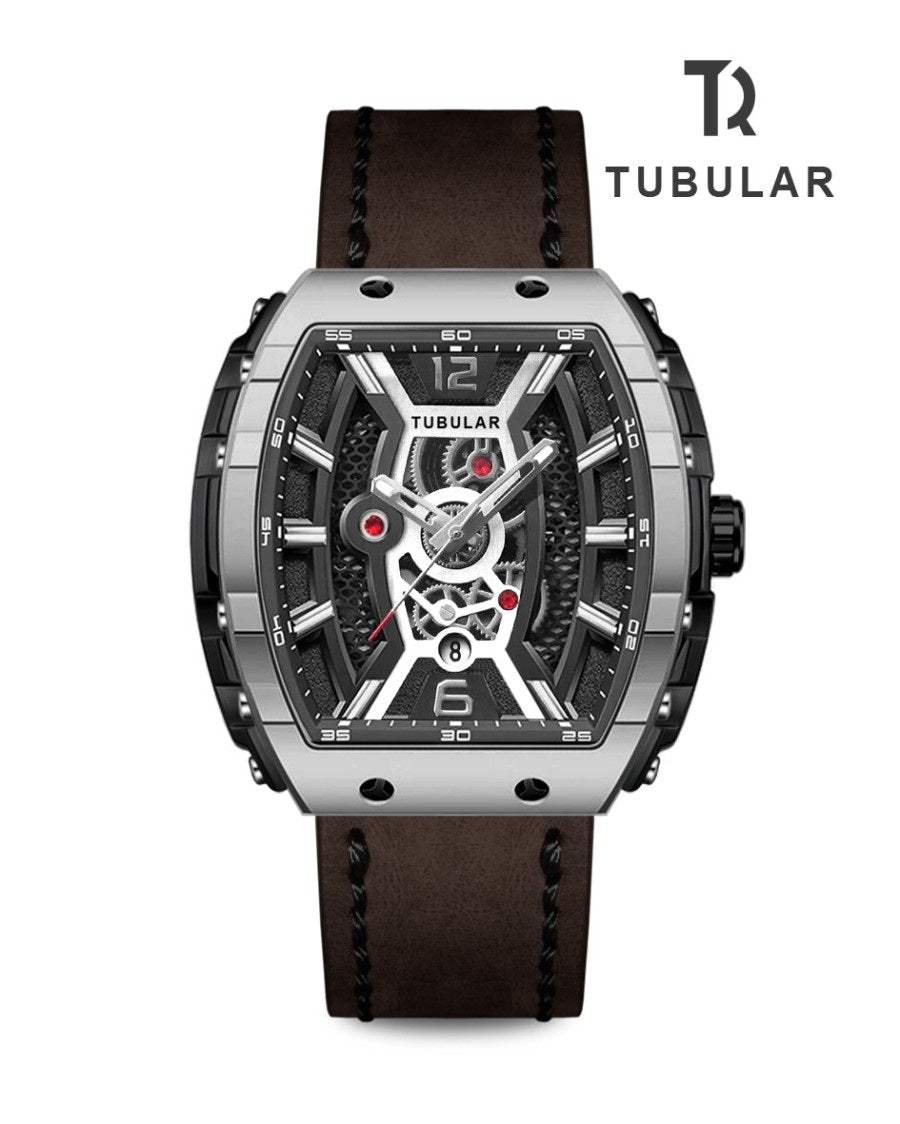 TUBULAR Leather Band Wrist Watch - Copy