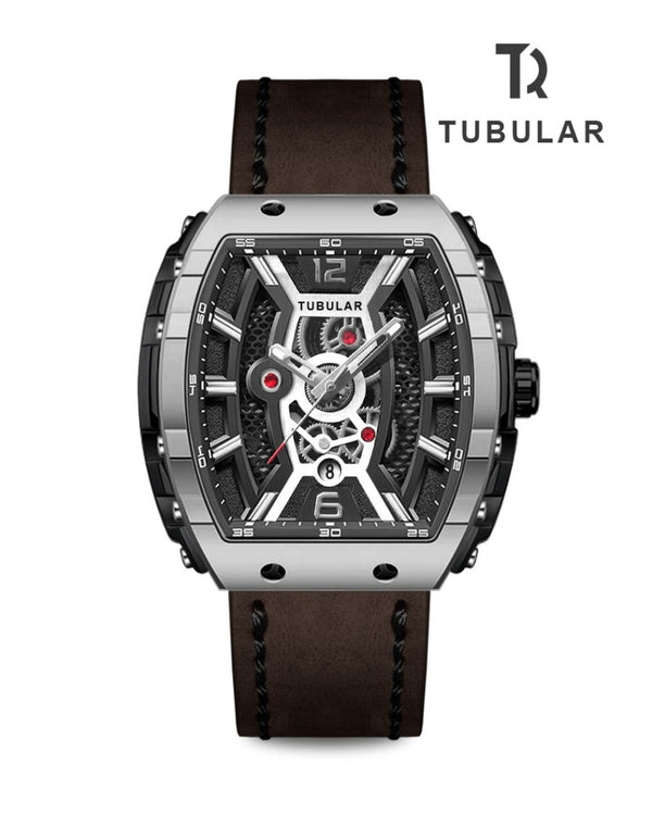 TUBULAR Leather Band Wrist Watch - Copy