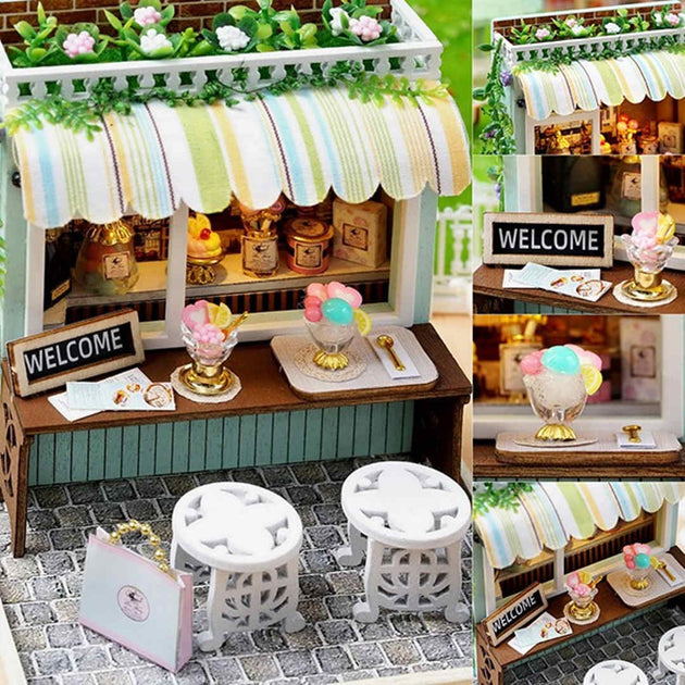 DIY Miniature Dessert Time Shop With LED Lights