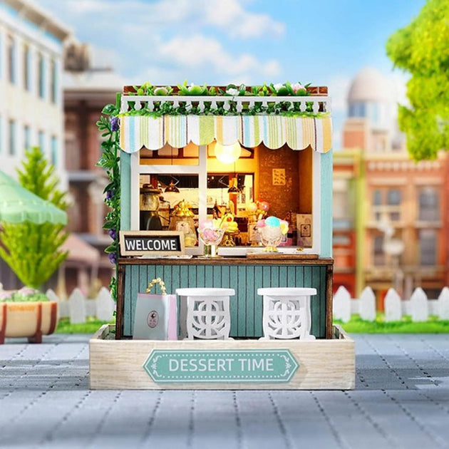DIY Miniature Dessert Time Shop With LED Lights