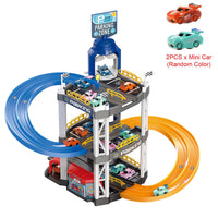 Manual Double Lane Urban Parking Lot Track With 2Pcs Cars