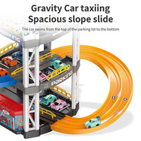 Manual Double Lane Urban Parking Lot Track With 2Pcs Cars