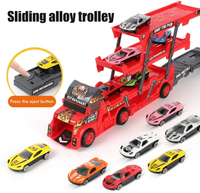 ABS Mini Car Launcher Truck With 8Pcs Alloy Cars