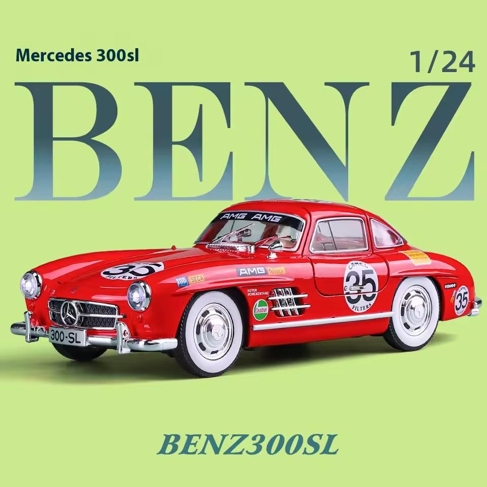 1:24 Diecast Classic Benz 300SL Printed Model Car