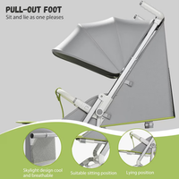 Premium Foldable M9 Baby Stroller Pocket Cart - Gray