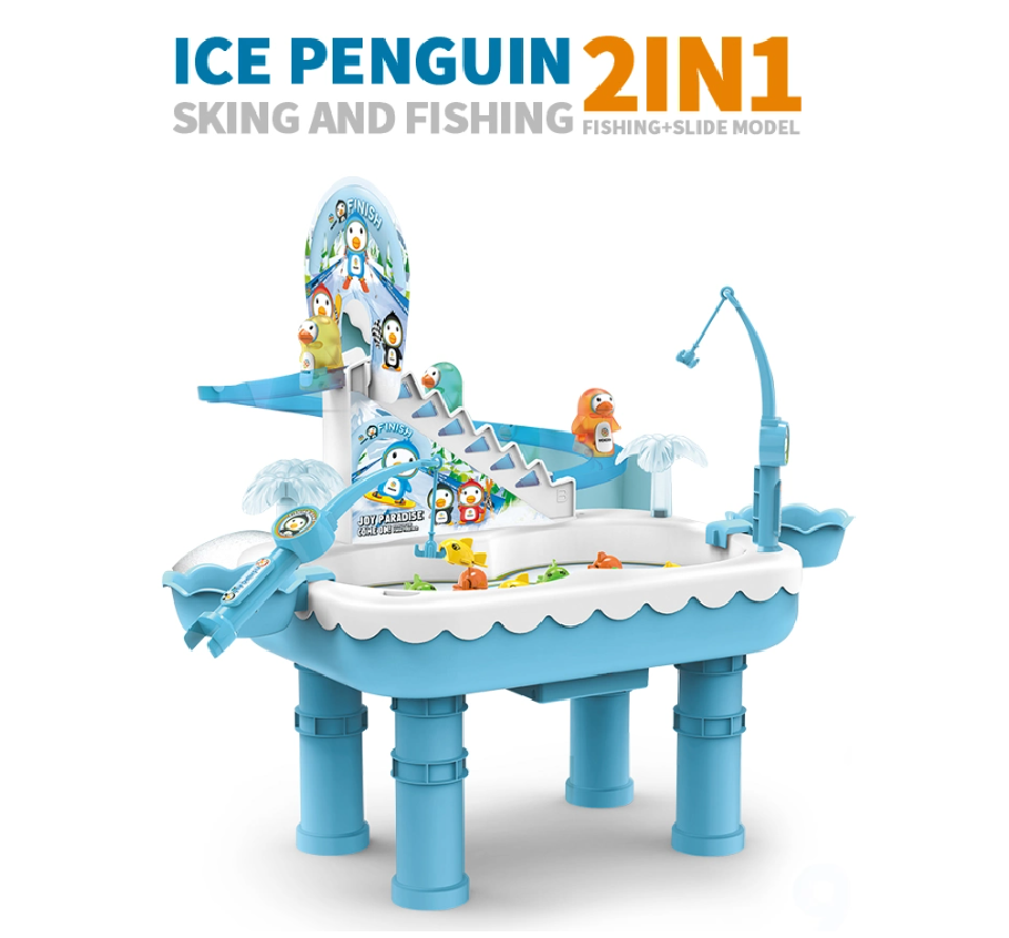 2-in-1 Ice Penguins Slide & Fishing Game Set