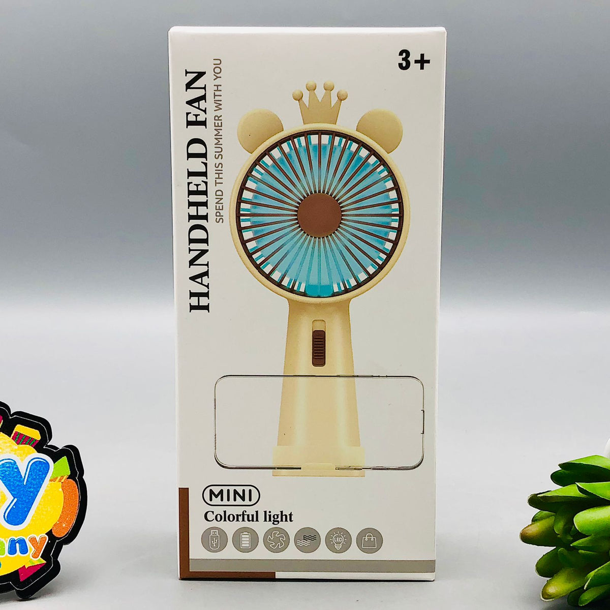 Rechargeable Changing Colorful Lights Mini Fan