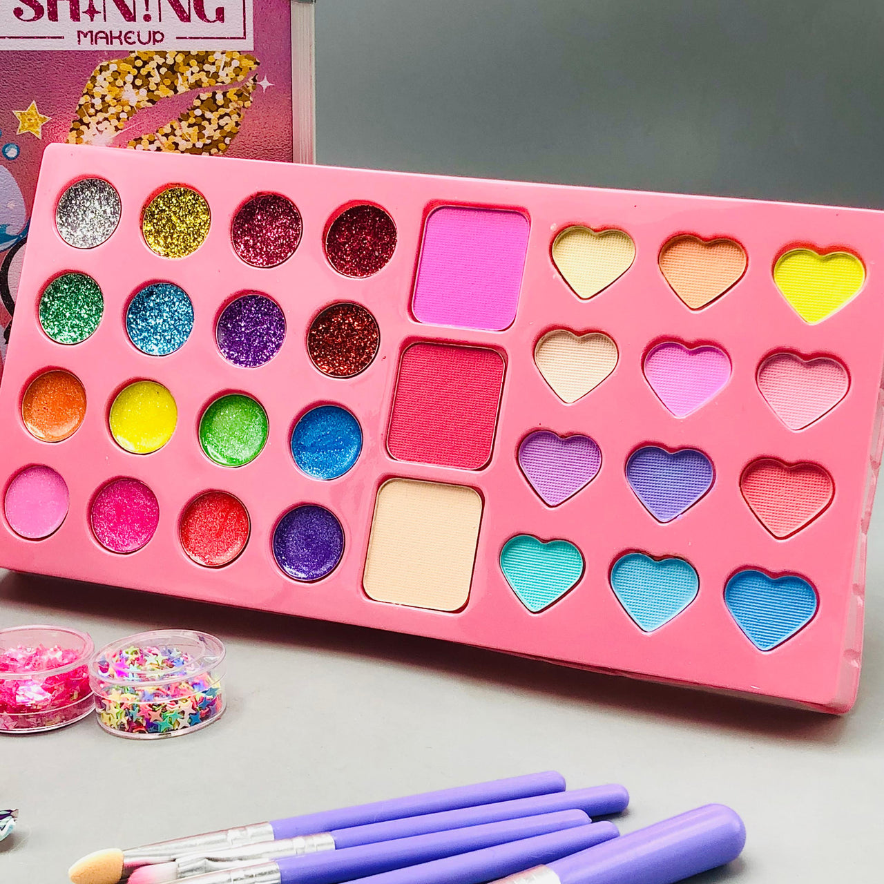 46Pcs Mermaid Realistic Makeup Suitcase