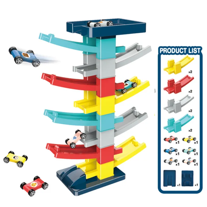 DIY 20Pcs Sliding Cars Ramp Track Set
