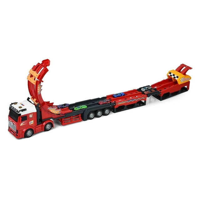 113cm Deformation Catapult Car Launching Truck - 4Pcs Alloy Cars