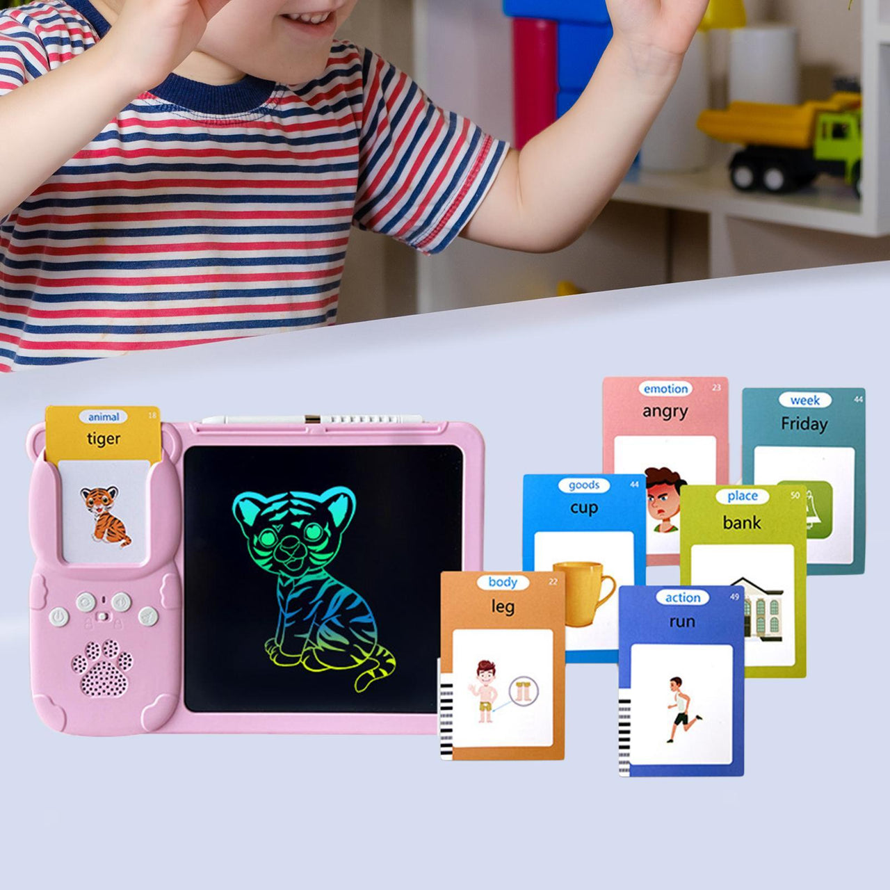 2in1 Flash Card Reader & LCD Writing Tablet